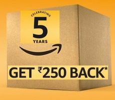 Amazon Rs 250 Cashback Deal on 1000 via Slice Card