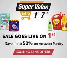 Amazon Super Value Days Upto 50% Off +5% Cashback for SBI, ICICI Debit Credit Cards