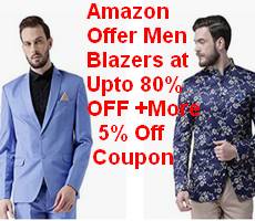 Amazon Offer Men Blazers at Min 60-80% OFF +Extra Bank Deals, Coupon