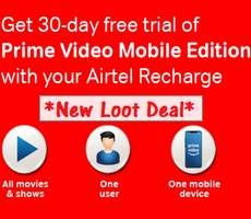 Airtel Amazon Prime Video 30 Days Free Trial Offer -How to Get Details