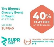 Supr Daily Super Weekend Sale Get Upto 40% Off on Groceries
