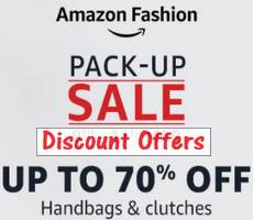Amazon Pack-Up Sale Upto 70% Off on Handbags and Clutches