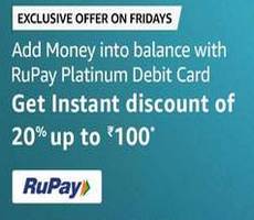 Amazon Add Money 20% Off for RuPay Platinum Debit Card