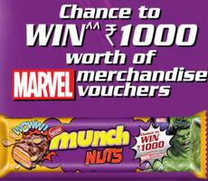 Munch Nuts Offer WIN Rs 1000 Marvel Merchandise Vouchers -How To (Till 15th June)