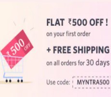 Myntra Welcome Fest 500 MynCash +Get 500 OFF +Free Shipping for 1 Month -15th-21st April