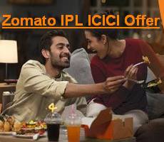 Zomato 50% Off Upto Rs 120 for ICICI Credit Debit Cards -IPL Coupon