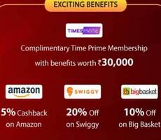 Apply IndusInd Zero Balance Savings Account Get Free TimesPrime Membership +10% Off at Amazon