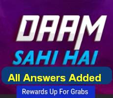 Flipkart Daam Sahi Hai Todays Answers Episode -Win Gift Cards, SuperCoins