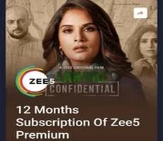 Get Free Zee5 1-Year Subscription for Exchange of 250 SuperCoins