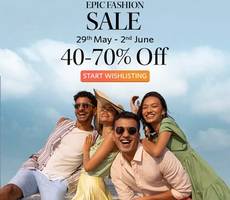 Myntra Epic Fashion Sale Get 40-70% Off for 29 May - 2 June