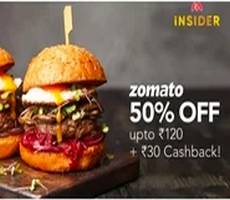 Myntra Insider Zomato Offer 60% or 50% Off + 30 Cashback For All User