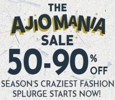 Ajio Mania Sale Min 50-90% Off +Extra 5% +10% OFF Bank Offers