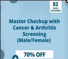 Flat 70% Off on Master Checkup of 82 Tests +More 20% OFF