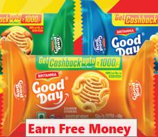Good Day Biscuit WIN Rs 1000 Cashback Offer Every Minute