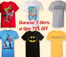Character T-Shirts at Upto 70% OFF at Flipkart Starting From 229