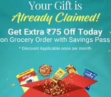 Flipkart Grocery Pass FREE Rs 75 OFF Mystery Deal Offer for 3 Months