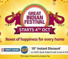 Amazon Great Indian Festival Sale Best Deals Date Revealed +10% Off for HDFC Cards