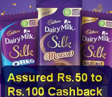 Buy 2 Cadbury Silk Large Packs and Get Assured Rs 50-100 Cashback Offer Details -How To