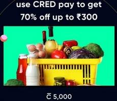 Dunzo Flat 70% Upto Rs 300 OFF Deal Using 5000 Cred Coins