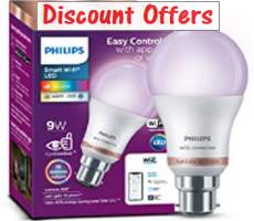 Buy PHILIPS Wiz Smart WI-Fi B22 9-Watt LED Bulb at Rs 50 Using Rs 575 OfF Coupon -How To