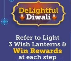 Country Delight Diwali Offer Refer to Light 3 Wish Lanterns Win Rewards