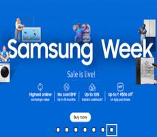 Samsung Week Sale Upto 44% Off +Upto Rs 10000 Bank Cashback