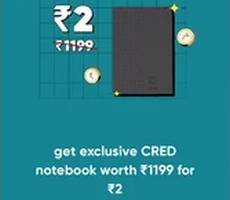 Buy CRED Notebook at Rs 2 Which is Worth Rs 1199 -How To Claim