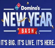 Dominos New Year Bash Coupon Codes for 50% Off +Wallet Cashback