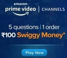 Swiggy Amazon Prime Video Quiz Answers Win Rs 100 Swiggy Money Everyday