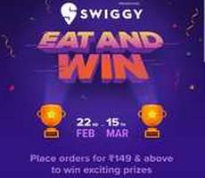 Swiggy Eat And WIN Place Order to Win Prizes Like Amazon Prime, Swiggy Money, Data, Etc