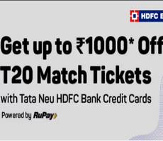 BookMyShow 50% Upto Rs 1000 OFF on IPL Tickets Via TataNeu RuPay Card