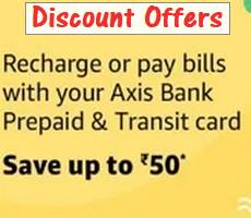 Amazon 10% OFF on Recharge Bill Payment Using Axis Prepaid or Transit Cards