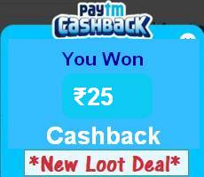 Pay Using Paytm And Get Rs 25 Cashback -3 Times Per User