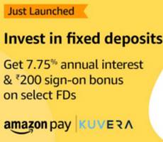 Amazon Fixed Deposits at 7.75% Interest Rate +Rs 200 Bonus On Select FDs