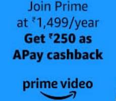 Buy 1 Year Amazon Prime Membership at Rs 1249 -Rs 250 Cashback Deal