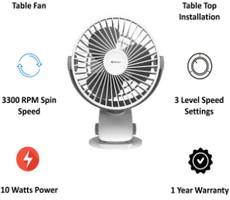 Buy Bajaj Pygmy Mini 11cm Chargeable Table Fan at Rs 719 Lowest Price Croma Coupon Deal