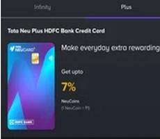 Get Tata Neu Plus HDFC BANK Credit Card Life Time Free +No Joining Fee -How To Apply