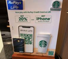 Starbucks 20% Cashback Via RuPay Credit Card on UPI +Win iPhone 14 Plus