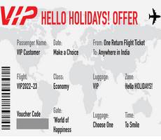 VIP Hello Holidays Offer FREE Flight Ticket With VIP Luggage