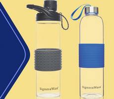 Buy Signoraware Aqua Glow Borosilicate Glass Water Bottle 550ml at Rs 179 Lowest Price Amazon Deal