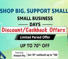 Amazon Small Business Days Upto 70% Off +10% Bank Deal +Extra Cashback Coupons