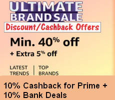 Amazon Ultimate Brand Sale Min 40% OFF +10% Cashback +Bank Deals